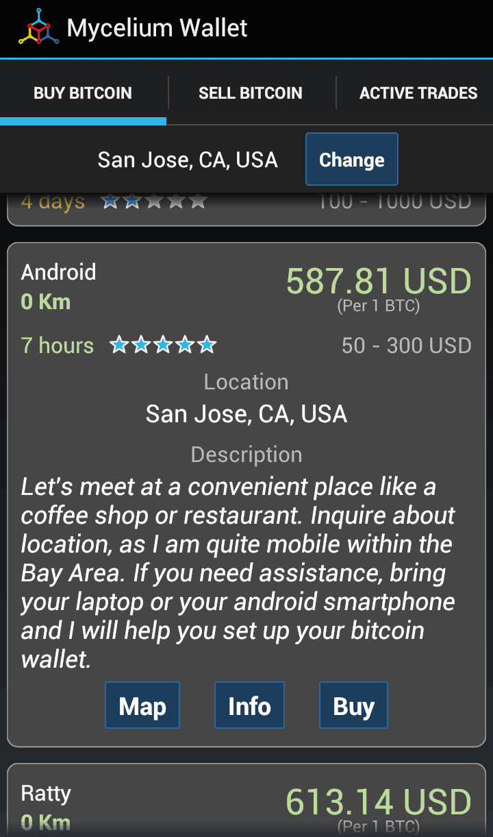 Comerciante local de Bitcoin en San José