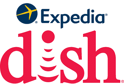 Expedia un Dish logotipu kombinācija