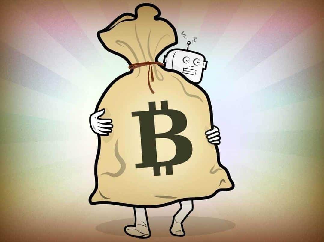 bitcoin-naudas maiss ar digitālo valūtu-robots-2